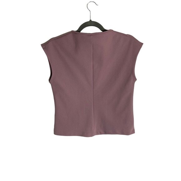 Athleta Bayview Ribbed Mauve Tee-sz Medium - Picture 3 of 7